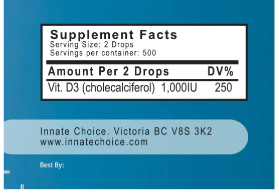 Innate Choice D Sufficiency Liquid Vitamin D3 - 1 oz